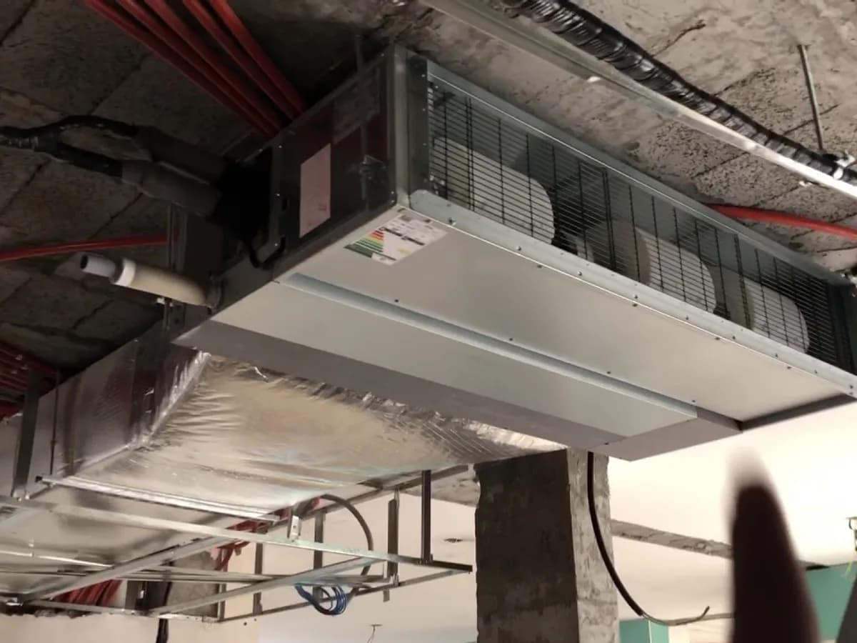 Ceiling-mounted central air conditioning unit installation