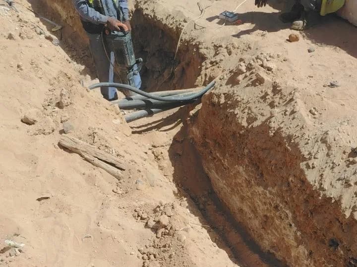 Underground cable trench works