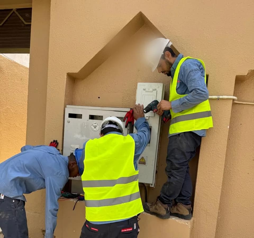 Panel mounting and drilling works